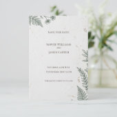 Minimale botanische Save-the-Date-Karte Save The Date (Stehend Vorderseite)