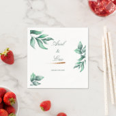 Minimale botanische Vegetation und Script Wedding Serviette (Beispiel)