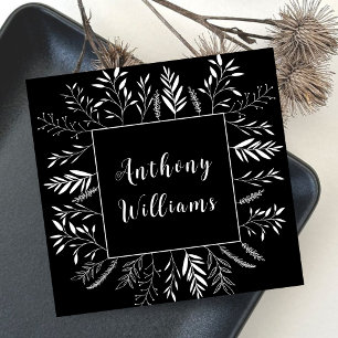 Minimale Branchen BlumenTypografie Quadratische Visitenkarte