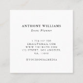 Minimale Branchen BlumenTypografie Quadratische Visitenkarte (Rückseite)