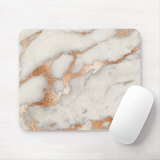 Minimale Branding-Rose Gold Kupfer-Marmor-Kupfer Mousepad (Mit Mouse)