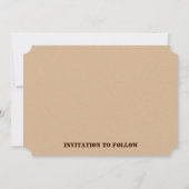 Minimale braune Retro-Design-Save the Date-Karte Save The Date (Rückseite)