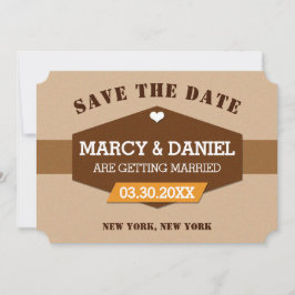 Minimale braune Retro-Design-Save the Date-Karte Save The Date