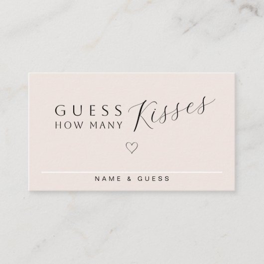 Minimale Brautparty Game Card | Rate wie viele Begleitkarte (Vorderseite)