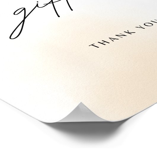 Minimale Brautparty-Karten und Geschenke-Zeichen Poster (Ecke)