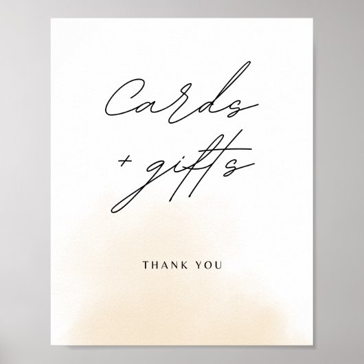 Minimale Brautparty-Karten und Geschenke-Zeichen Poster (Vorne)