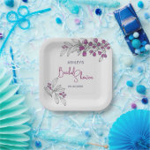 Minimale Brautparty Lila Berries Blätter Pappteller (Party)