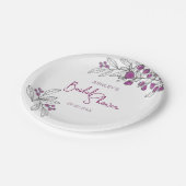 Minimale Brautparty Lila Berries Blätter Pappteller