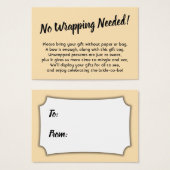Minimale Bridal No Wrap Shower Peach Geschenkkarte (Vorne & Hinten)