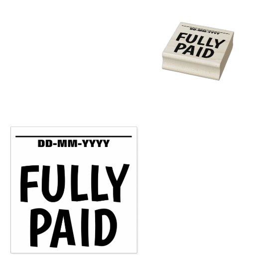 Minimale Briefmarke "VOLLSTÄNDIG BEZAHLT" Kautschu Gummistempel (Stempel)