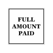 Minimale Briefmarke "VOLLSTÄNDIG BEZAHLTER BETRAG" Gummistempel (Prägung)