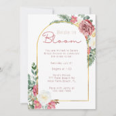 Minimale Brille im blutblutblütendem Brautparty Einladung (Vorderseite)