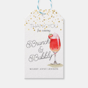 Minimale Brunch- und Bubbly-Geschenkanhänger Geschenkanhänger