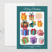 Minimale Bunte Geschenke Feiertagskarte (Vorne/Hinten)