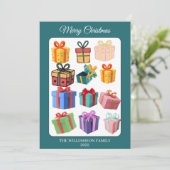 Minimale Bunte Geschenke Feiertagskarte (Stehend Vorderseite)