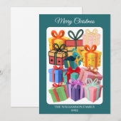 Minimale bunte Geschenke Feiertagskarte (Vorne/Hinten)