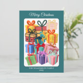 Minimale bunte Geschenke Feiertagskarte (Stehend Vorderseite)