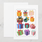 Minimale bunte Geschenke Feiertagskarte (Vorne/Hinten)