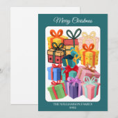 Minimale bunte Geschenke Feiertagskarte (Vorne/Hinten)