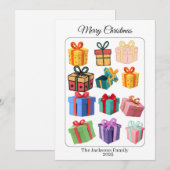 Minimale bunte Geschenke Feiertagskarte (Vorne/Hinten)