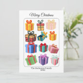 Minimale bunte Geschenke Feiertagskarte (Stehend Vorderseite)