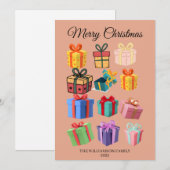 Minimale Bunte Geschenke Feiertagskarte (Vorne/Hinten)