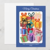 Minimale Bunte Geschenke Feiertagskarte (Vorne/Hinten)