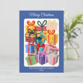 Minimale Bunte Geschenke Feiertagskarte (Stehend Vorderseite)