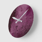Minimale Burgunder-Bordeaux-Rote-Bete-Wurzeln Noir Runde Wanduhr (Winkel)