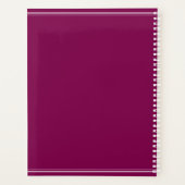 Minimale Burgundy & White Monogram Planer (Rückseite)