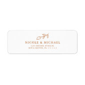 Minimale Burnt Orange Botanische Leaf-Rücksendeadr (Vorne)