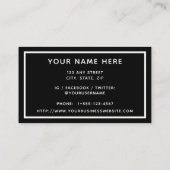 Minimale Business Card mit Schwarz-weißem Logo Visitenkarte (Rückseite)