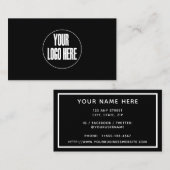 Minimale Business Card mit Schwarz-weißem Logo Visitenkarte (Vorne/Hinten)
