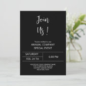 Minimale Business Event Dinner Party Jährliche Woh Einladung (Stehend Vorderseite)