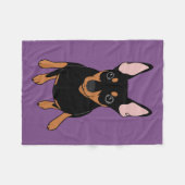 Minimale Buttonminiaturpinscher-Decke Fleecedecke (Vorderseite (Horizontal))