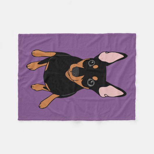 Minimale Buttonminiaturpinscher-Decke Fleecedecke (Vorderseite (Horizontal))