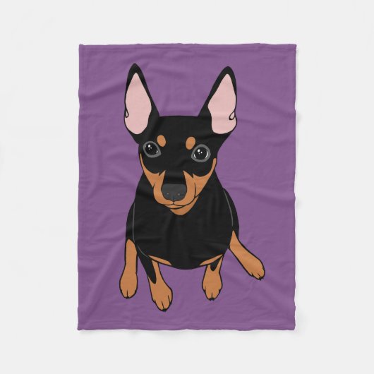 Minimale Buttonminiaturpinscher-Decke Fleecedecke (Vorderseite)