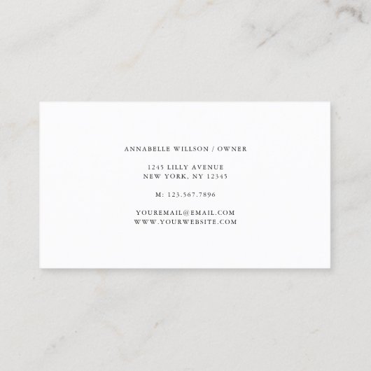 Minimale Cake Mixer Bakery Business Card Visitenkarte (Rückseite)