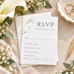 Minimale Calla-Lilie Elegante Hochzeits-RSVP RSVP Karte