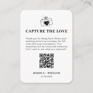Minimale Capture the Love QR-Code-Schilder Begleitkarte