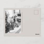 Minimale Champagner-Beige-Weihnachtskarte "Merry + Postkarte (Rückseite)