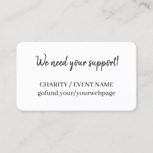 Minimale Charity-Spendenkarte Jetzt spenden Visitenkarte