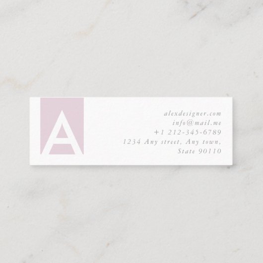 Minimale Chic Beruflich Monogram Mini Visitenkarte (Rückseite)