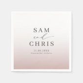 Minimale Chic Roségold-Monogramm-Hochzeit Serviette (Vorderseite)