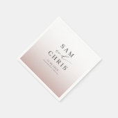 Minimale Chic Roségold-Monogramm-Hochzeit Serviette (Ecke)