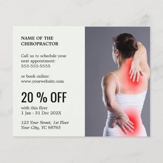 Minimale Chiropraktiker-Flyer | Hinterlassen Sie e Flyer (Vorne)