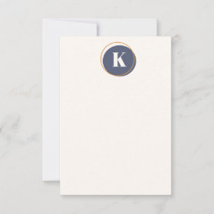 Minimale Circle Monogram Konstruktion in Navy und Mitteilungskarte