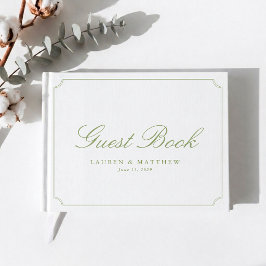 Minimale Citrus-Grüne Elegante Hochzeitsgästebuch Gästebuch