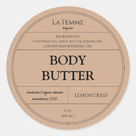 Minimale Clay-Kosmetik-Hautpflegeprodukt-Etikett Runder Aufkleber