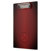 Minimale coole Dunkelrot-strahlende Monogramm Klemmbrett (Links)